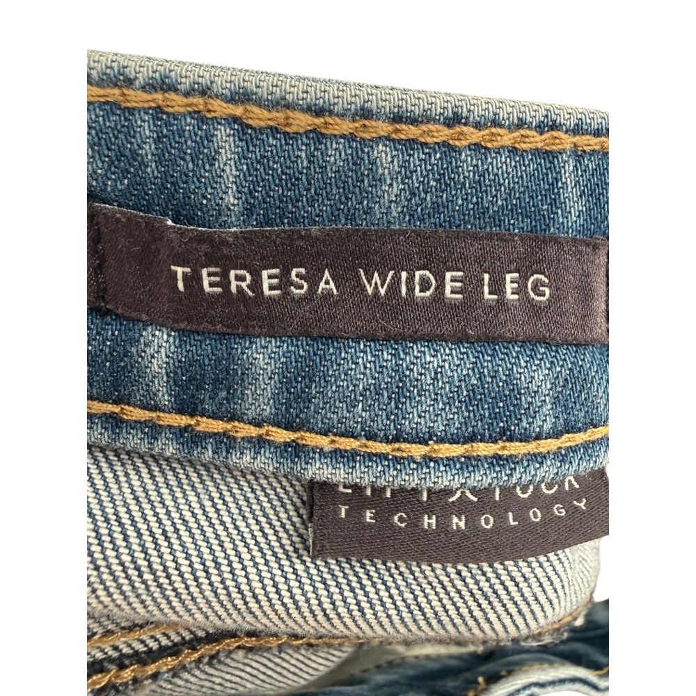 NYDJ Women's Teresa Wide Leg Jeans Water Canyon Blue Wash Denim Size 8 Boho - Picture 4 of 12